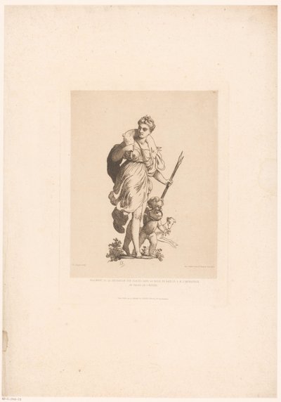 Diana na de jacht Fragment av dekorasjonen på speil på badet til H.M. Keiserinnen på Elysée-palasset (tittel på objekt) Modern Etchings: Original and Unpublished (serietittel) av Charles Chaplin