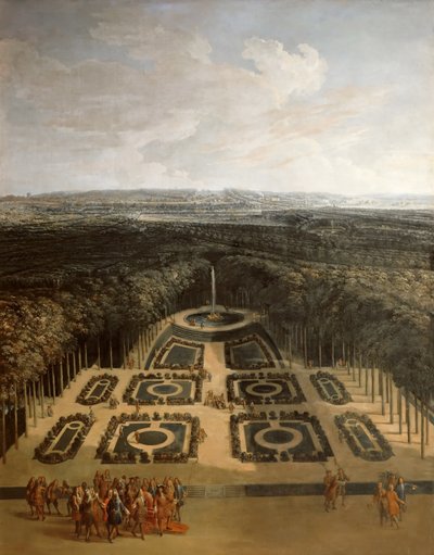 Promenade av Louis XIV i Gardens of the Grand Trianon av Charles Chastelain