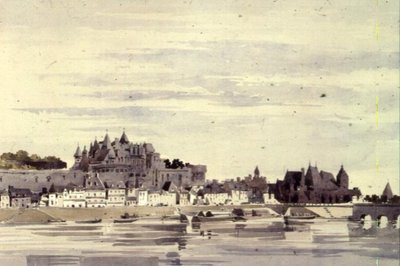 Utsikt over Amboise, Frankrike av Charles Claude Pyne