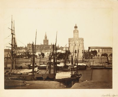 Katedralen, Torre del Oro og Guadalquivir -elven, Sevilla av Charles Clifford