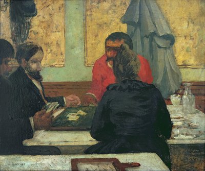 Kortspillere, 1883 (olje på kort) av Charles Cottet