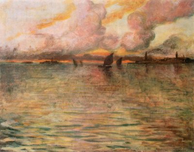Havlandskap med fjern utsikt over Venezia, 1896 av Charles Cottet