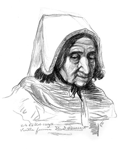 Studie av en gammel kvinnes hode, 1899. av Charles Cottet
