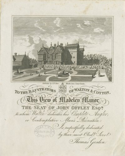 Madeley Manor House: gravering, nd [c 1686] (trykk) av Charles Cotton