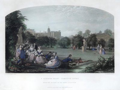 A Summer Noon: Hampton Court, 1800-tallet av Charles Cousen