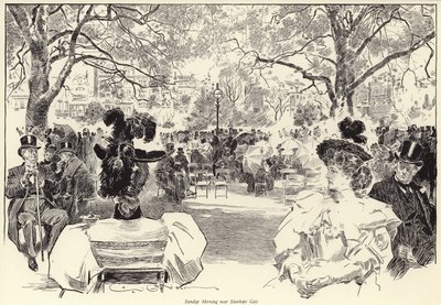 Søndag morgen, nær Stanhope Gate, Hyde Park av Charles Dana Gibson