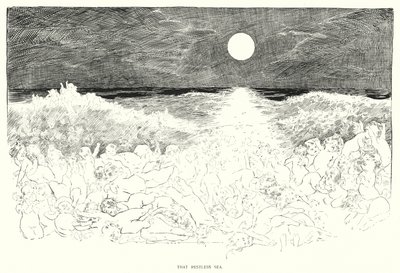 Det rastløse havet (litho) av Charles Dana Gibson