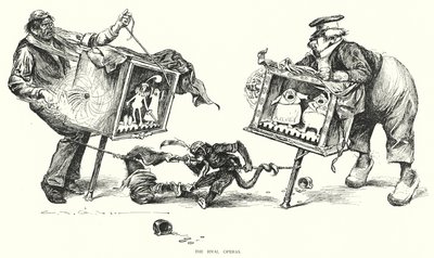 De rivaliserende operaene (litho) av Charles Dana Gibson