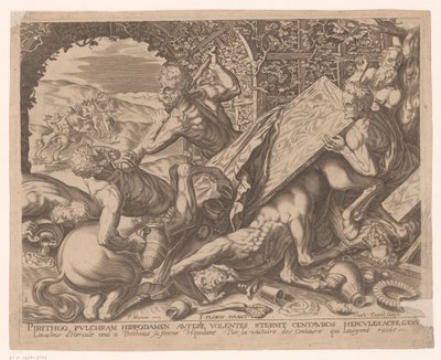 Herkules dreper kentauren Eurytion Labours of Hercules etter Frans Floris (serietittel) av Charles David