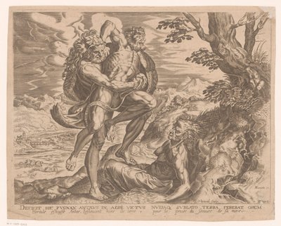 Hercules bryter med Antaeus Labours of Hercules etter Frans Floris (serietittel) av Charles David