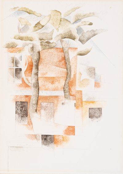 Bermuda: Hus sett gjennom trær av Charles Demuth