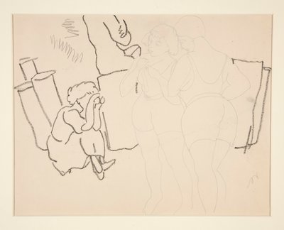 Fire figurer på stranden, sannsynligvis i Provincetown av Charles Demuth