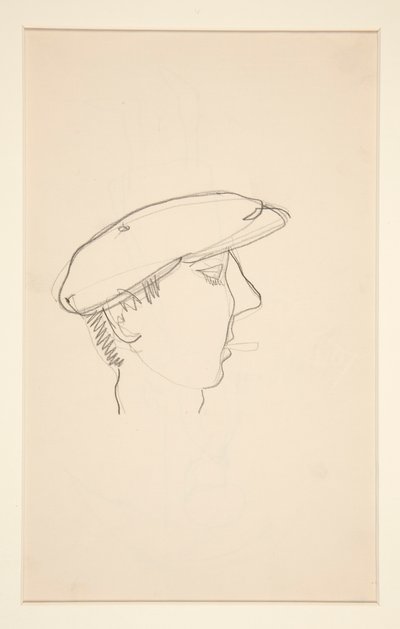 Head of Man Smoking (recto); Kvinne med paraply (verso) av Charles Demuth