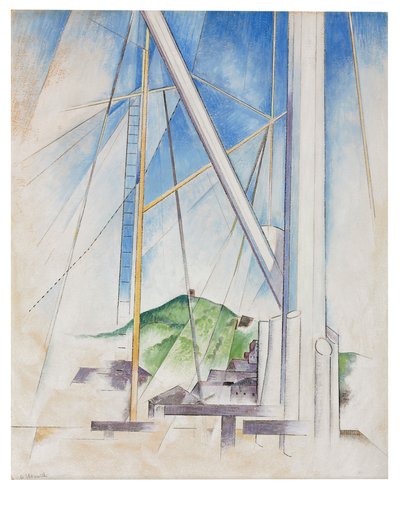 In the Key of Blue, ca. 1919 (tempera og blyant om bord) av Charles Demuth