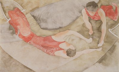 Two Trapeze Performers Red, 1916 (wc på papir) av Charles Demuth