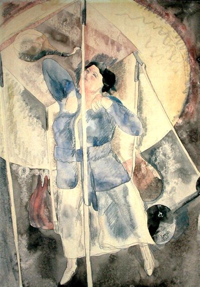 Kvinne med boksesekk (akvarell på papir) av Charles Demuth