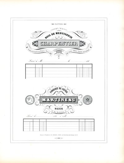 Forretningsbrevark for håndverksbedrifter (trykt) av Charles Derriey