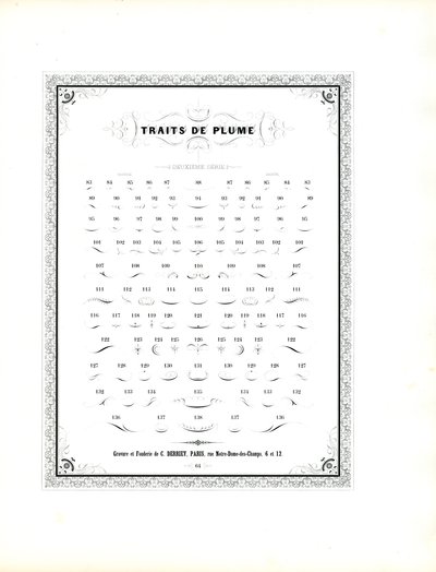 Kalligrafisk penn blomstrer - Andre serie (trykk) av Charles Derriey