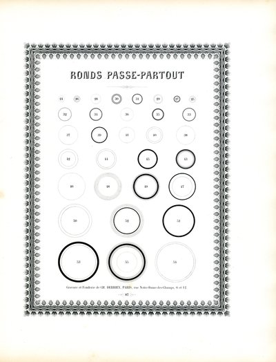 Sirkulære passepartout-rammer (trykk) av Charles Derriey