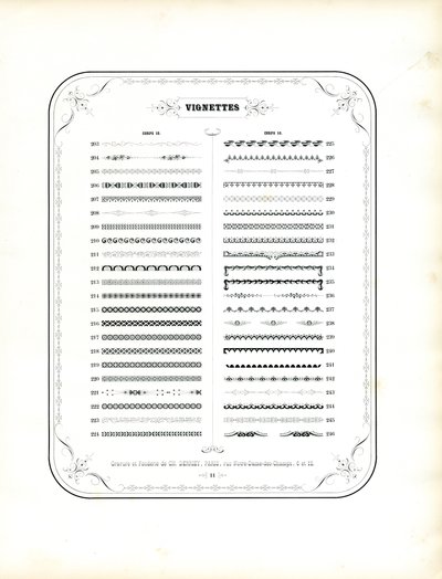 Samling av ornamentale rammer og vignetter (trykk) av Charles Derriey