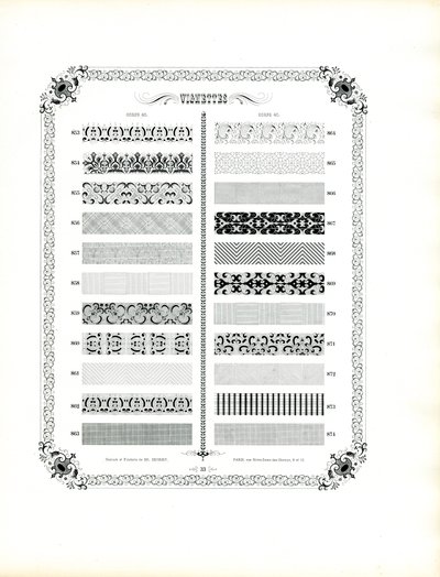 Samling av dekorative dekorative striper (trykk) av Charles Derriey