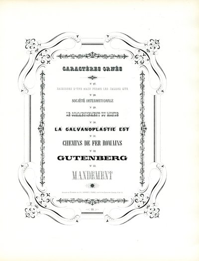 Dekorerte skrifttyper med buet ramme (trykk) av Charles Derriey