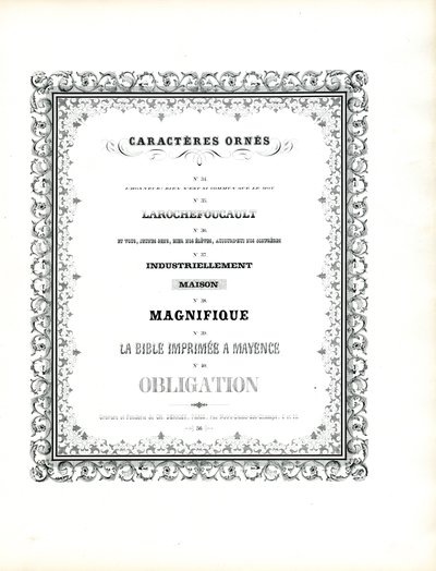 Dekorative skrifttyper med dobbel ornamental ramme (trykk) av Charles Derriey