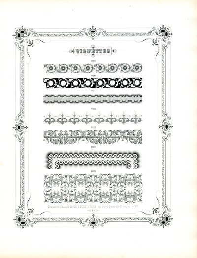 Elegante ornamentale mønstre for luksuriøst trykk (trykk) av Charles Derriey