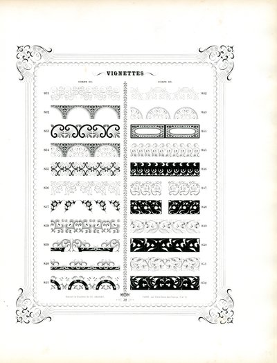 Fine dekorative kanter og ornamentale striper (trykk) av Charles Derriey