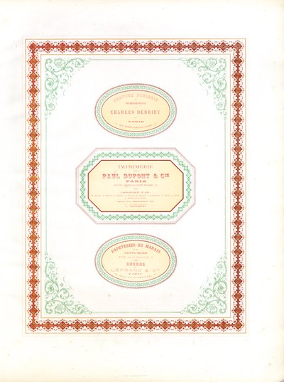 Modellark for forretningspapirer og etikettdesign (trykt) av Charles Derriey