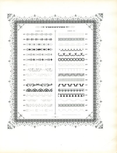 Ornamentale kanter og vignetter, korps 20 (trykk) av Charles Derriey