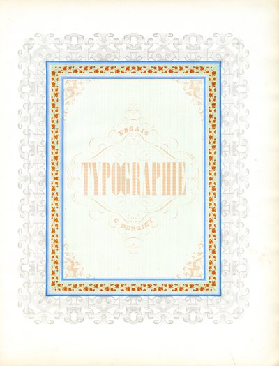 Ornamental tittelsidedesign for typografisk publikasjon (trykt) av Charles Derriey