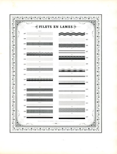 Typografiske dekorative regler med blomsterkant (trykk) av Charles Derriey