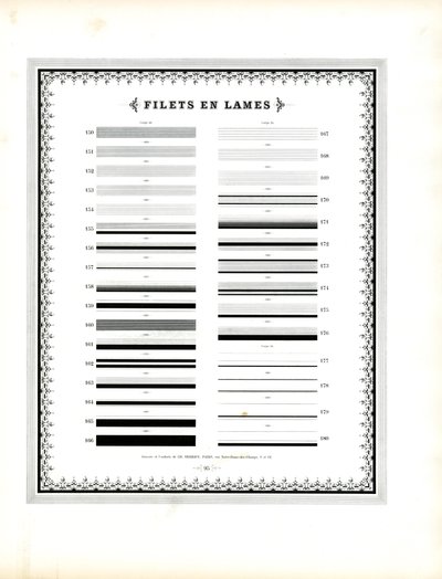 Typografiske linjeelementer - Filets en Lames (trykk) av Charles Derriey