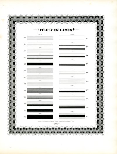 Typografiske linjeelementer - Filets en Lames, andre serie (trykk) av Charles Derriey