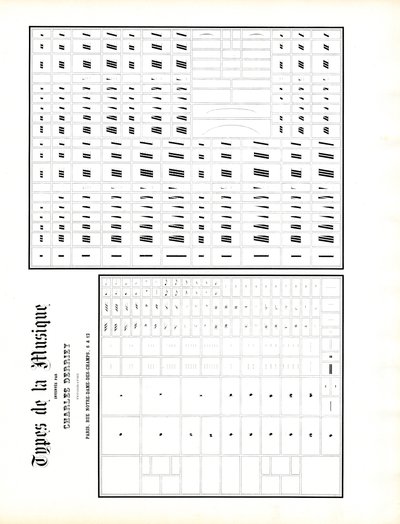 Typografiske musikktegn for musikksetting (trykk) av Charles Derriey