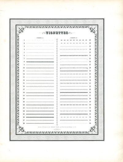 Vignettprøvekatalogark 1 (utskrift) av Charles Derriey