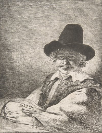 Portrett av sittende mann i hatt, 1782. av Charles Echard