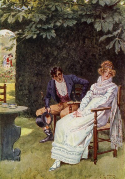 Illustrasjon for The Amateur Gentleman av Jeffery Farnol (litho-farge) av Charles Edmund (after) Brock
