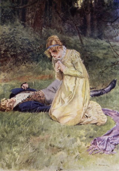 Illustrasjon for The Amateur Gentleman av Jeffery Farnol (litho-farge) av Charles Edmund (after) Brock