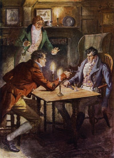 Illustrasjon for The Amateur Gentleman av Jeffery Farnol (litho-farge) av Charles Edmund (after) Brock