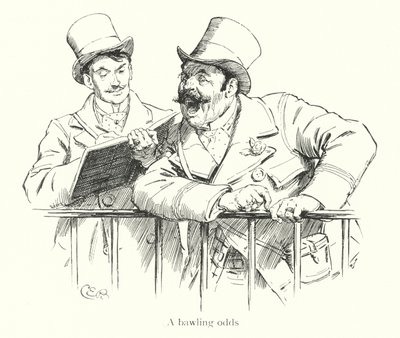 Bookie roper odds på en racerbane (gravering) av Charles Edmund Brock