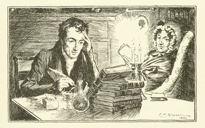 Charles Lamb, med sin søster, Mary (gravering) av Charles Edmund Brock