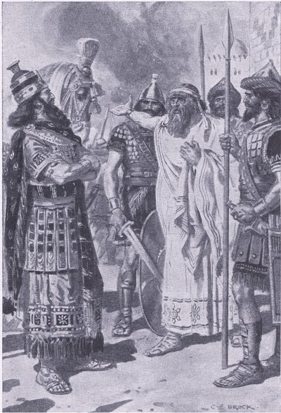 Croesus står i dødens skygge, fra My Magazine, pub.1922 (litho) av Charles Edmund Brock