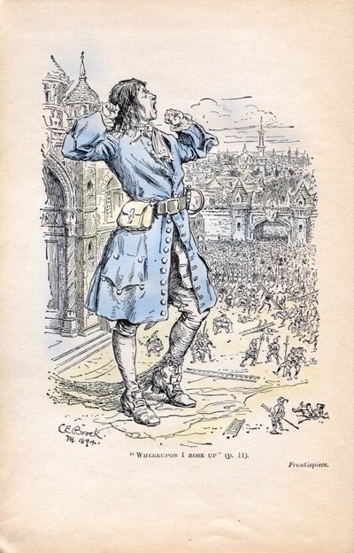 Gullivers oppvåkning, lilliputanere av Charles Edmund Brock