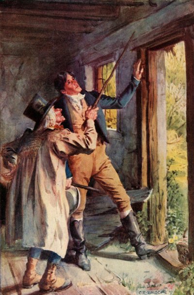 Han pekte på en rusten jernstift, 1928. av Charles Edmund Brock