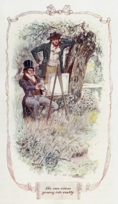 Hans egne visjoner vokser til virkelighet (farge litho) av Charles Edmund Brock