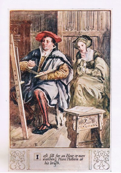Jeg sitter ofte i en time eller mer og ser på Hans Holbein ved børsten hans av Charles Edmund Brock