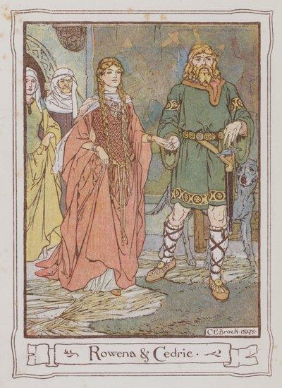 Illustrasjon for Ivanhoe av Sir Walter Scott (farge litho) av Charles Edmund Brock