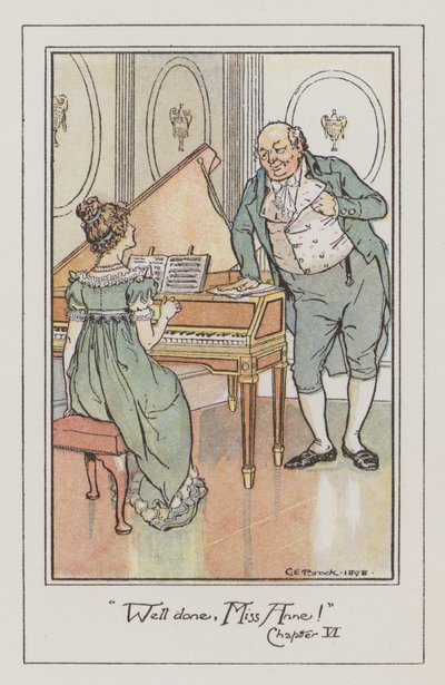 Illustrasjon for persuasion (farge litho) av Charles Edmund Brock